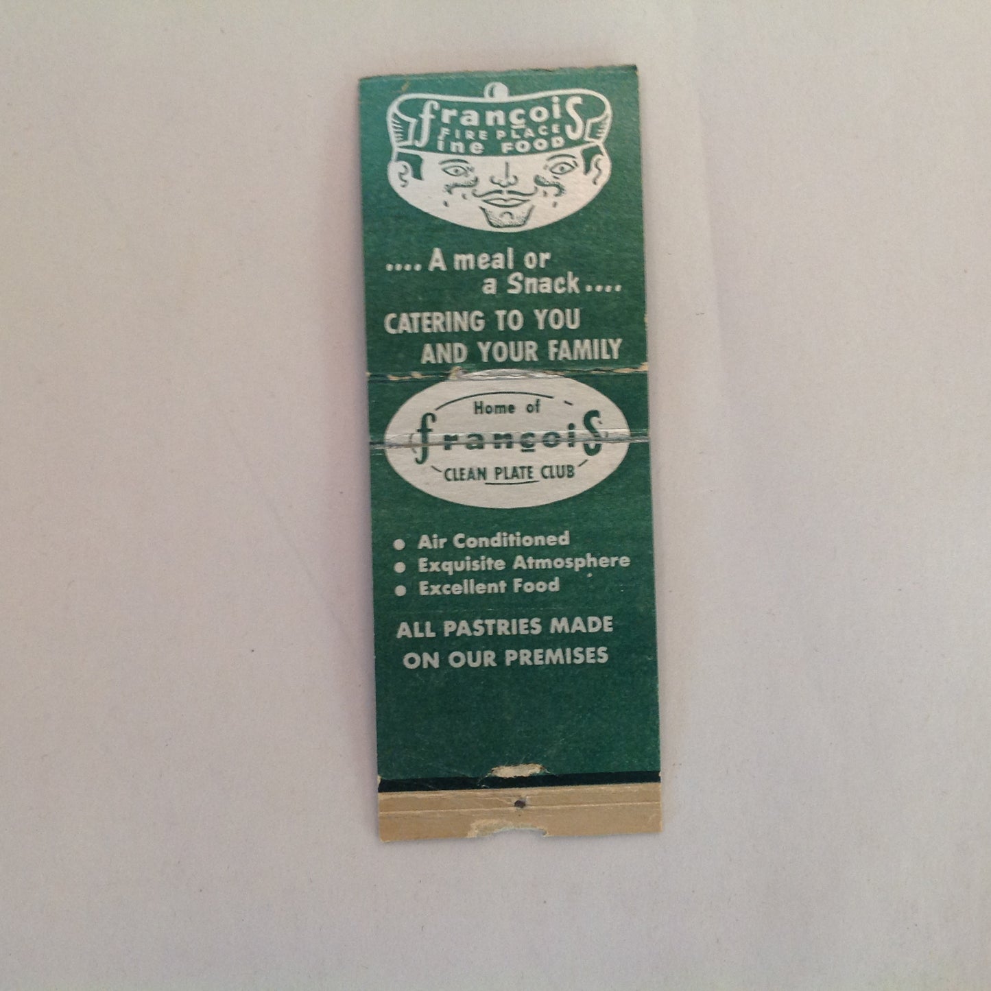 Vintage Matchbook Cover Francois Fireplace Grosse Pointe Institution Mack Avenue MI