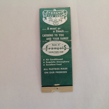 Vintage Matchbook Cover Francois Fireplace Grosse Pointe Institution Mack Avenue MI