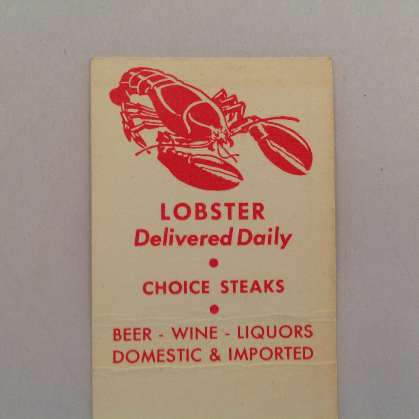 Vintage Matchbook Cover The Clam Shop and Bar Grand Blvd Detroit Michigan Sea Food