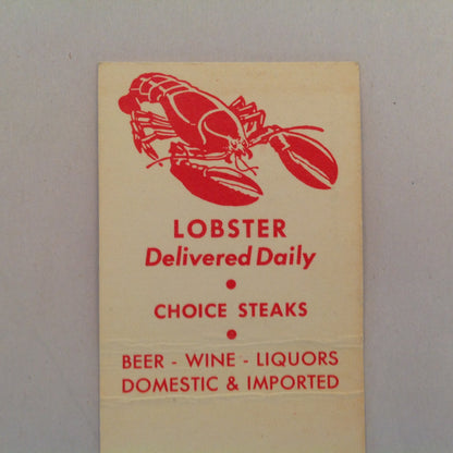 Vintage Matchbook Cover The Clam Shop and Bar Grand Blvd Detroit Michigan Sea Food