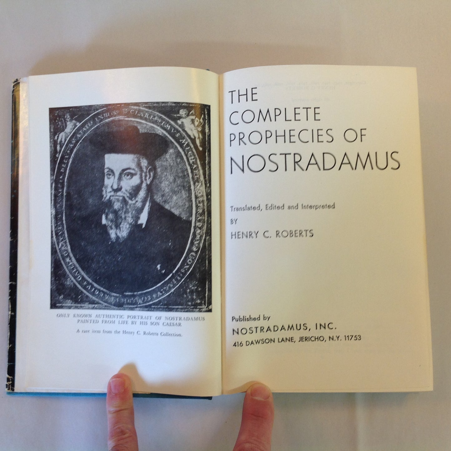 Vintage 1978 Hardcover The Complete Prophecies of Nostradamus Henry C. Roberts, Ed.