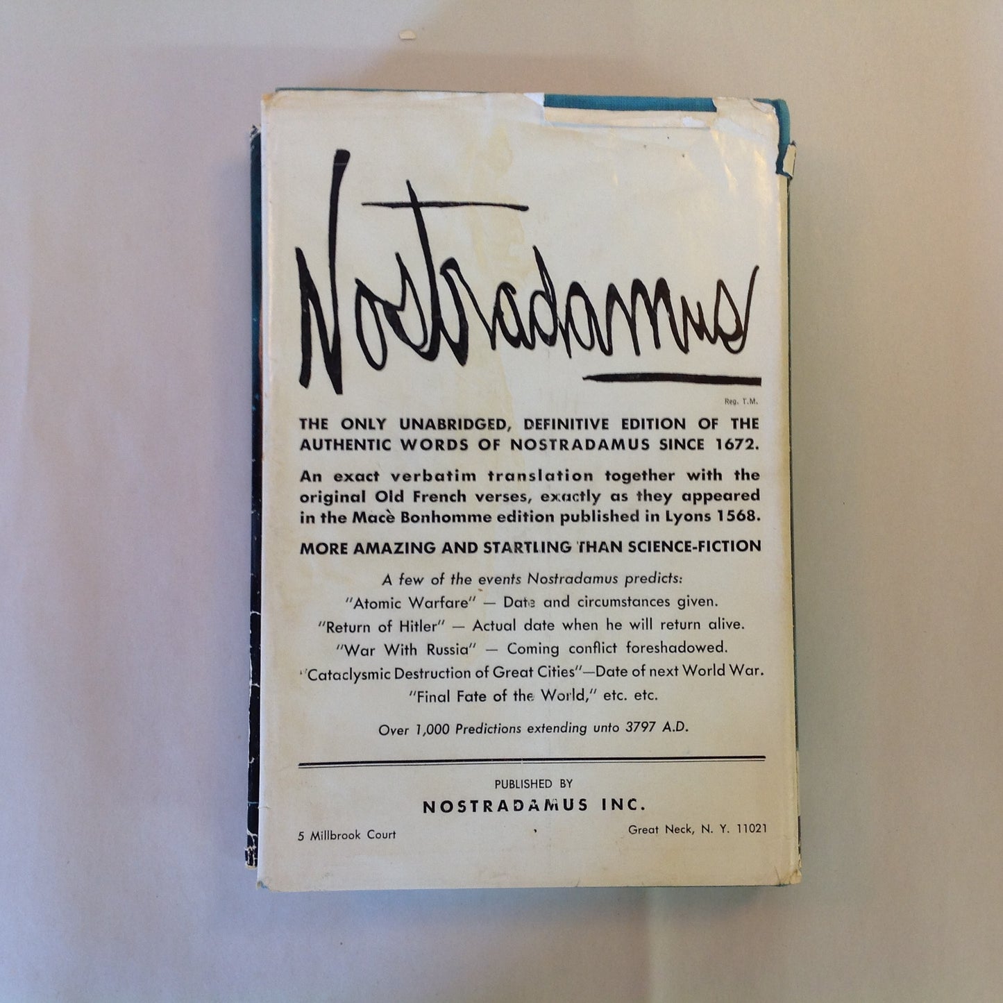 Vintage 1978 Hardcover The Complete Prophecies of Nostradamus Henry C. Roberts, Ed.