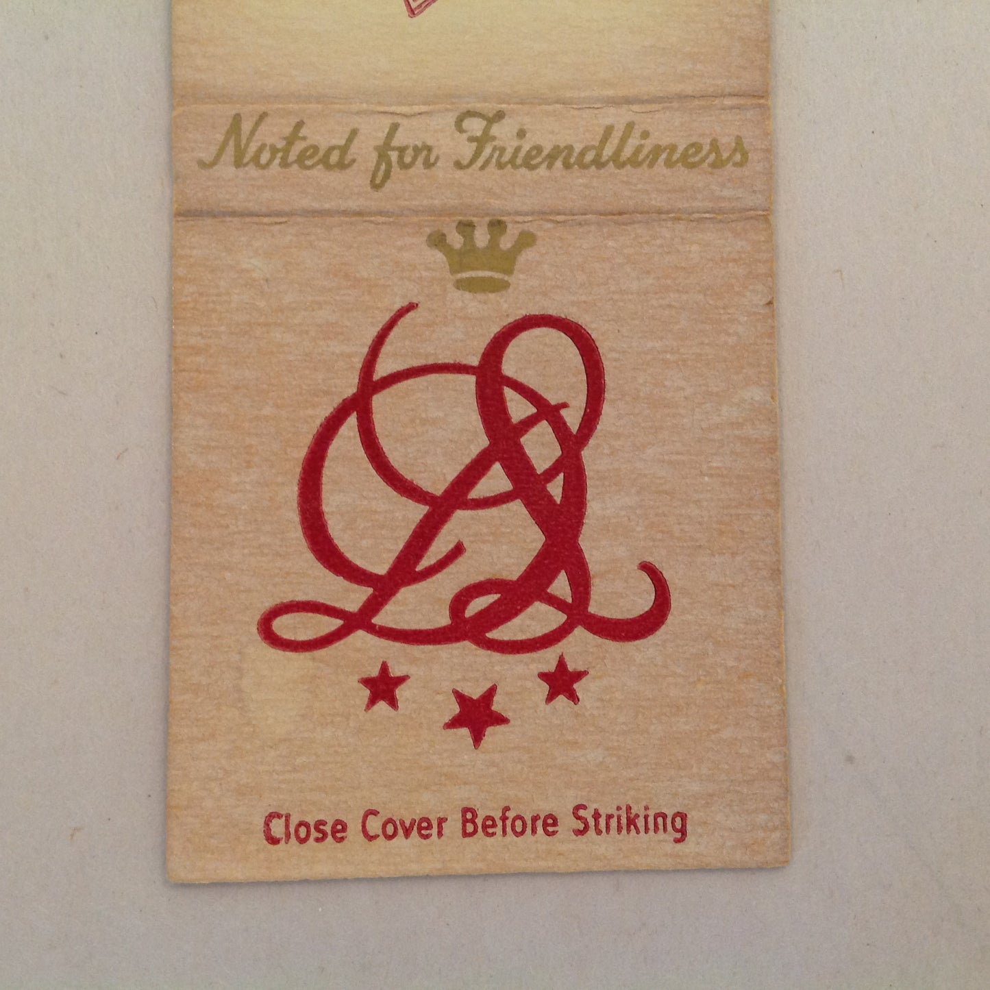 Vintage Matchbook Cover Detroit-Leland Hotel Noted for Friendliness Grenadier Room