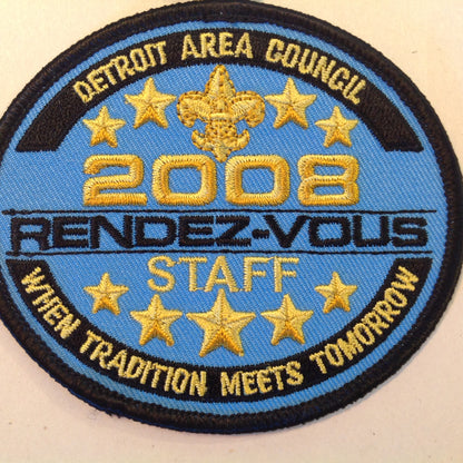 2008 Boy Scouts of America BSA Patch Detroit Area Council Rendez-Vous Staff DAC