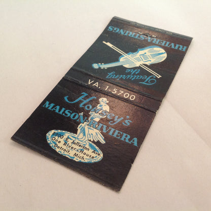 Vintage Matchbook Cover Housey's Maison-Riviera Featuring Riviera Strings Detroit MI