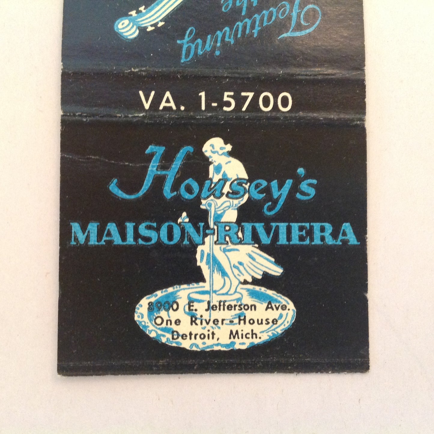 Vintage Matchbook Cover Housey's Maison-Riviera Featuring Riviera Strings Detroit MI