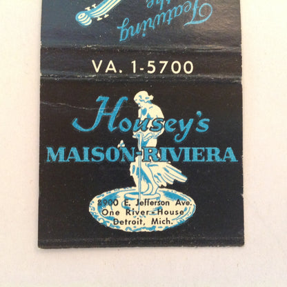 Vintage Matchbook Cover Housey's Maison-Riviera Featuring Riviera Strings Detroit MI