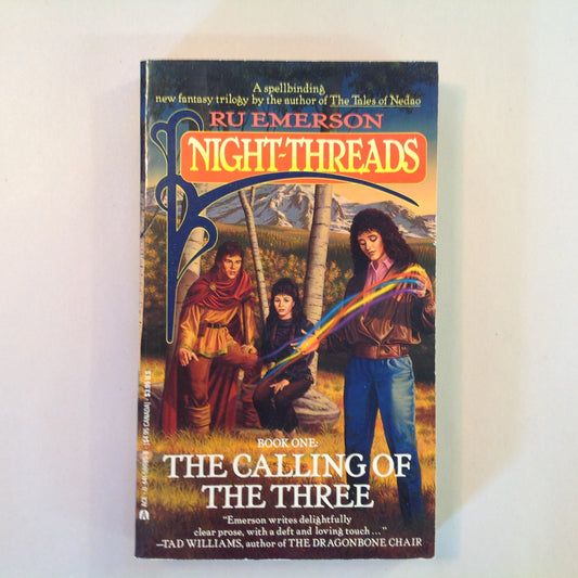 Vintage 1990 Mass Market Paperback Night-Threads Book One: The Calling of the Three Ru Emerson First Edition