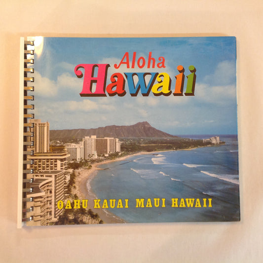 Vintage 1977 Spiral Bound Color Pictorial Aloha Hawaii: Oahu Kauai Maui Hawaii Fukuda, Ltd