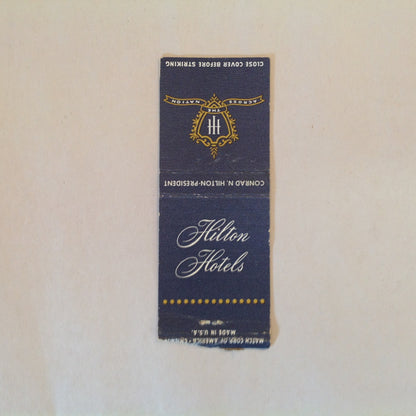 Vintage Matchbook Cover Hilton Hotels Across the Nation Spain Mexico Puerto Rico Locations