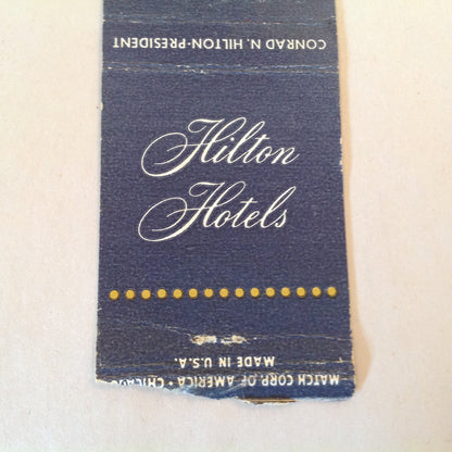 Vintage Matchbook Cover Hilton Hotels Across the Nation Spain Mexico Puerto Rico Locations