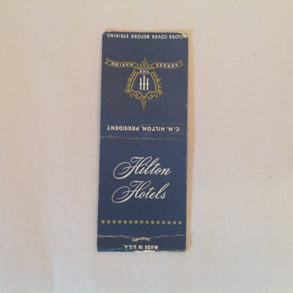 Vintage Matchbook Cover Hilton Hotels Across the Nation Spain Mexico Puerto Rico Locations Advertising