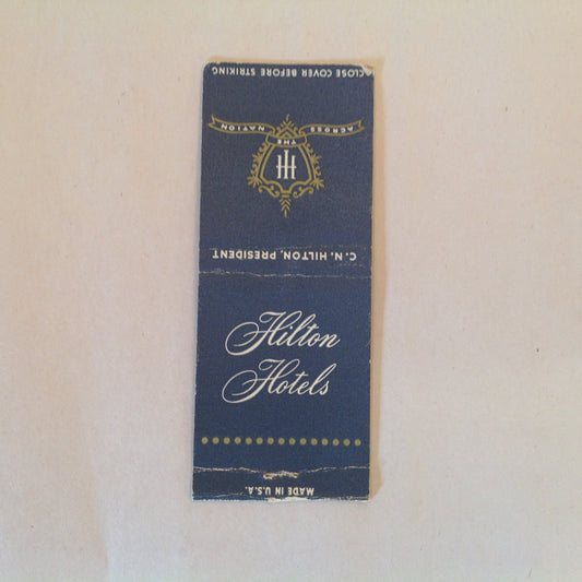 Vintage Matchbook Cover Hilton Hotels Across the Nation Spain Mexico Puerto Rico Locations Advertising