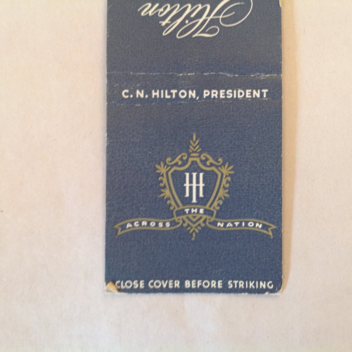 Vintage Matchbook Cover Hilton Hotels Across the Nation Spain Mexico Puerto Rico Locations Advertising