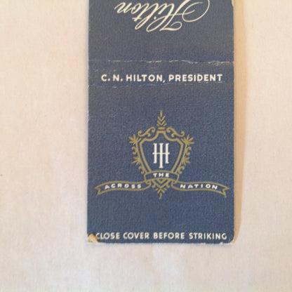 Vintage Matchbook Cover Hilton Hotels Across the Nation Spain Mexico Puerto Rico Locations Advertising