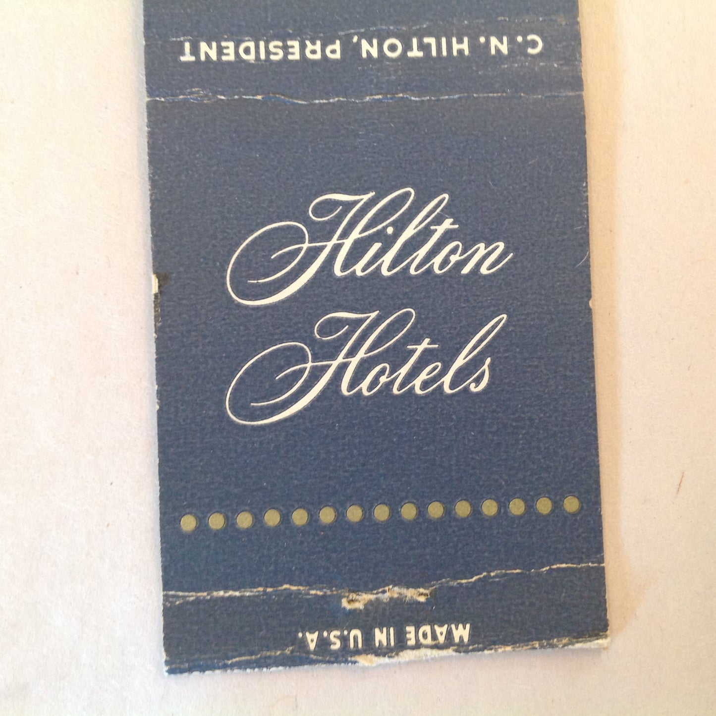 Vintage Matchbook Cover Hilton Hotels Across the Nation Spain Mexico Puerto Rico Locations Advertising