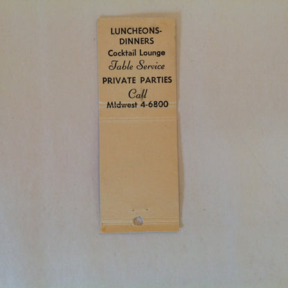 Vintage Matchbook Cover Devon Gables Tea Room Cocktail Lounge Bloomfield Hills MI