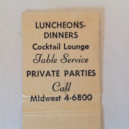 Vintage Matchbook Cover Devon Gables Tea Room Cocktail Lounge Bloomfield Hills MI