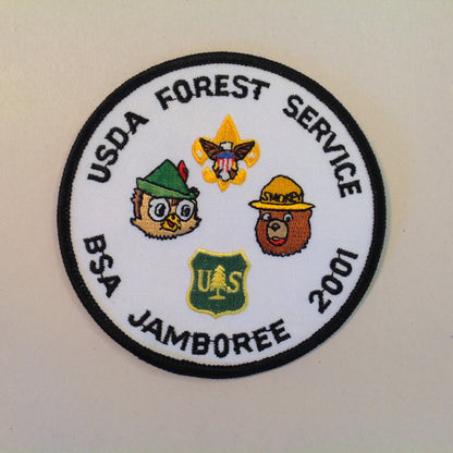 Vintage BSA Boy Scouts of America Patch 2001 USDA Forest Service Jamboree Owl Bear