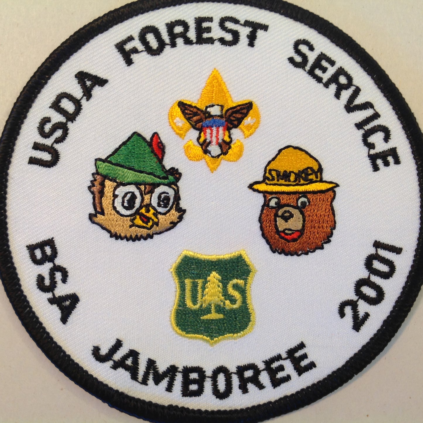 Vintage BSA Boy Scouts of America Patch 2001 USDA Forest Service Jamboree Owl Bear