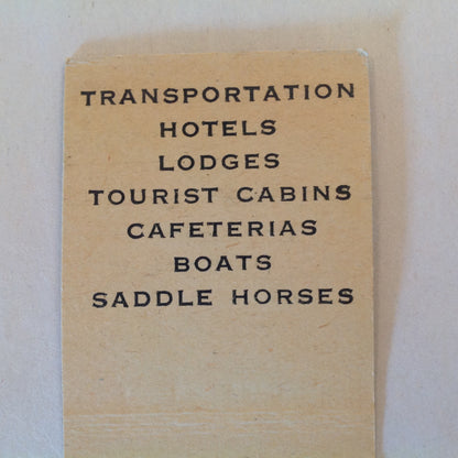 Vintage Matchbook Cover Yellowstone Park Company Bear Geyser Graphics Mid Century