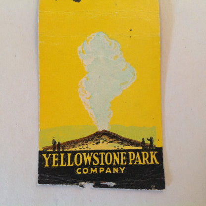 Vintage Matchbook Cover Yellowstone Park Company Bear Geyser Graphics Mid Century