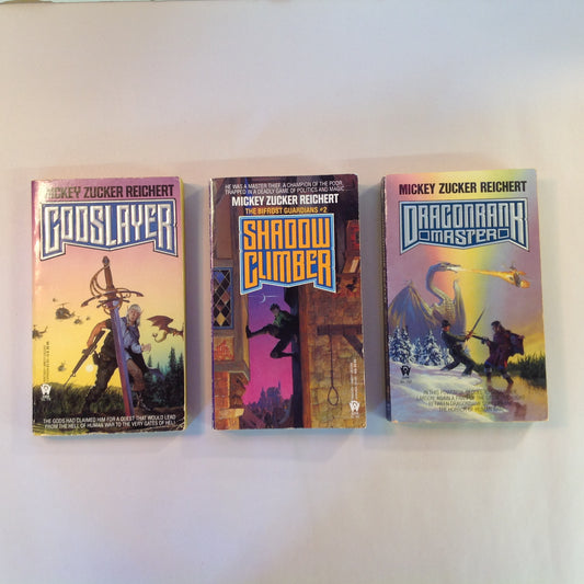 Vintage 1987 3Pc Mass Market Paperback Lot Bifrost Guardians 1-3: Godslayer/Shadow Climber/Dragonrank Master Mickey Zucker Reichert