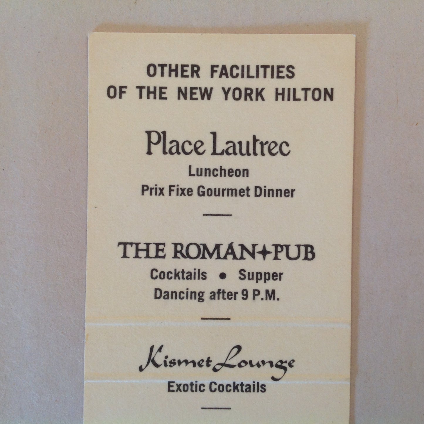 Vintage Matchbook Cover Old Bourbon Steak House Restaurant New York Hilton NYC