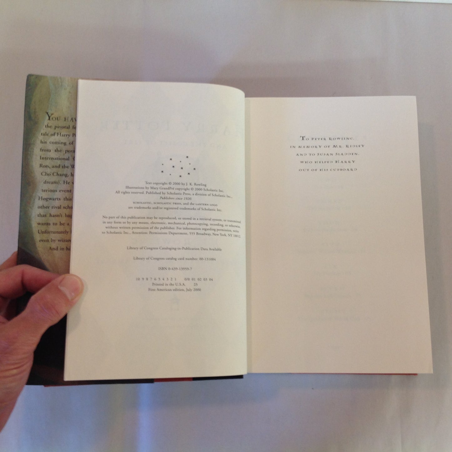 Vintage 2000 Hardcover Harry Potter and the Goblet of Fire J K Rowling First US Edition