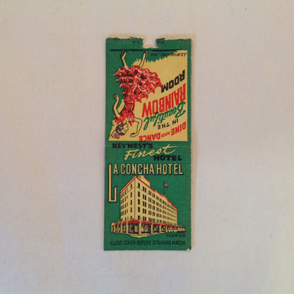 Vintage Matchbook Cover Dine and Dance Beautiful Rainbow Room Key West La Concha FL