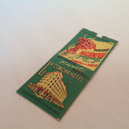 Vintage Matchbook Cover Dine and Dance Beautiful Rainbow Room Key West La Concha FL