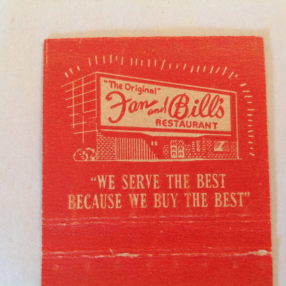 Vintage Matchbook Cover Dan and Bill's Original Famous Plank Steak House Miami Beach