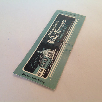 Vintage Matchbook Cover Michigan's Finest Bill Knapp's A Snack or A Meal MI Locales
