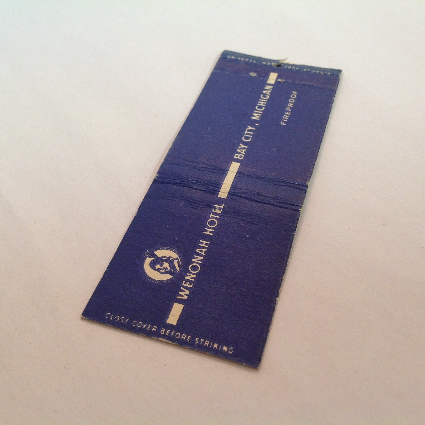 Vintage Matchbook Cover Wenonah Hotel Bay City Michigan Historic Fire Water St.