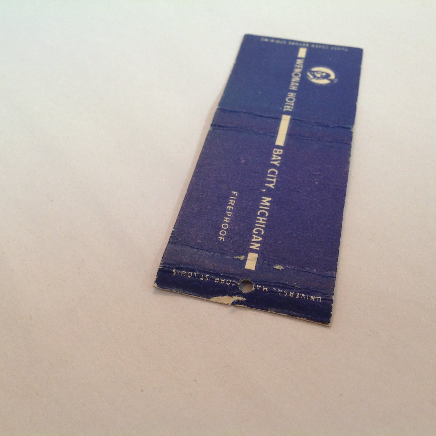Vintage Matchbook Cover Wenonah Hotel Bay City Michigan Historic Fire Water St.