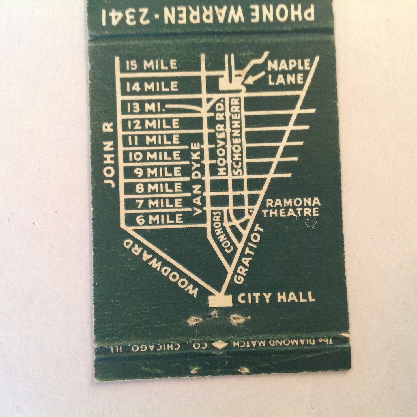 Vintage Matchbook Cover Maple Lane Golf Club Detroit Michigan Watered Fairways