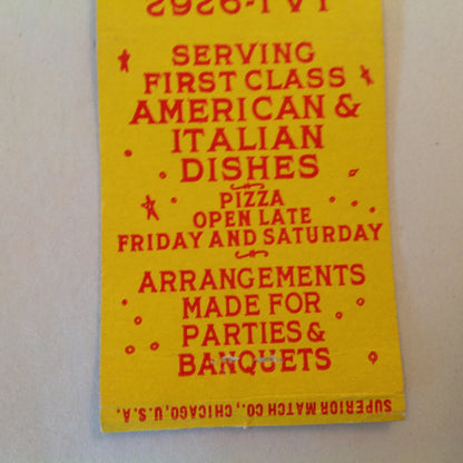 Vintage Matchbook Cover Giulio's Cafe First-Class Italian American Dishes Detroit MI