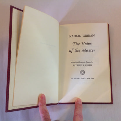 Vintage 1958 Hardcover The Voice of the Master Kahlil Gibran Citadel Press