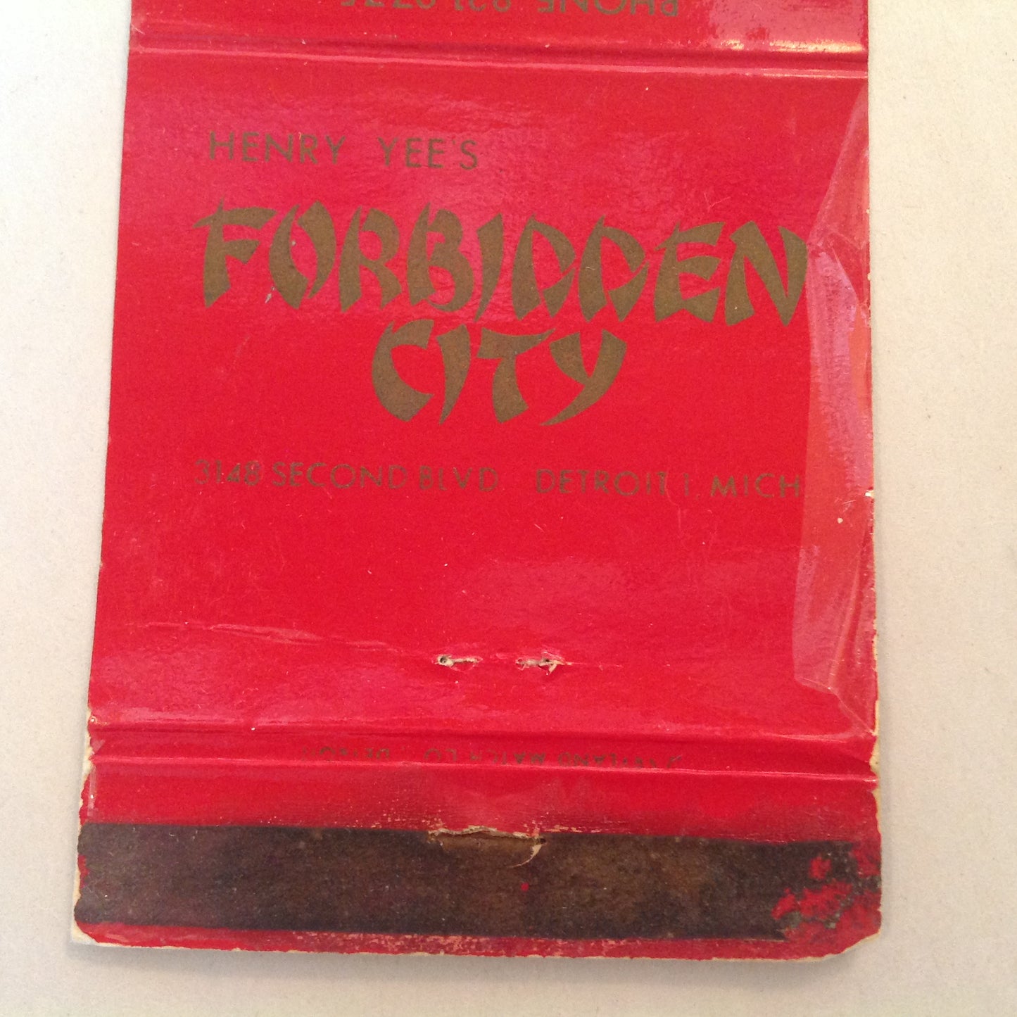 Vintage Matchbook Cover Henry Yee's Forbidden City Pagoda Kubla Kahn Dynasty Temple