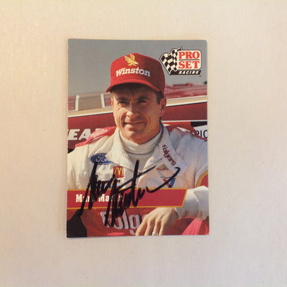 Vtg 1991 Pro Set Racing Signed Card Mark Martin Ford Driver NASCAR Autographed