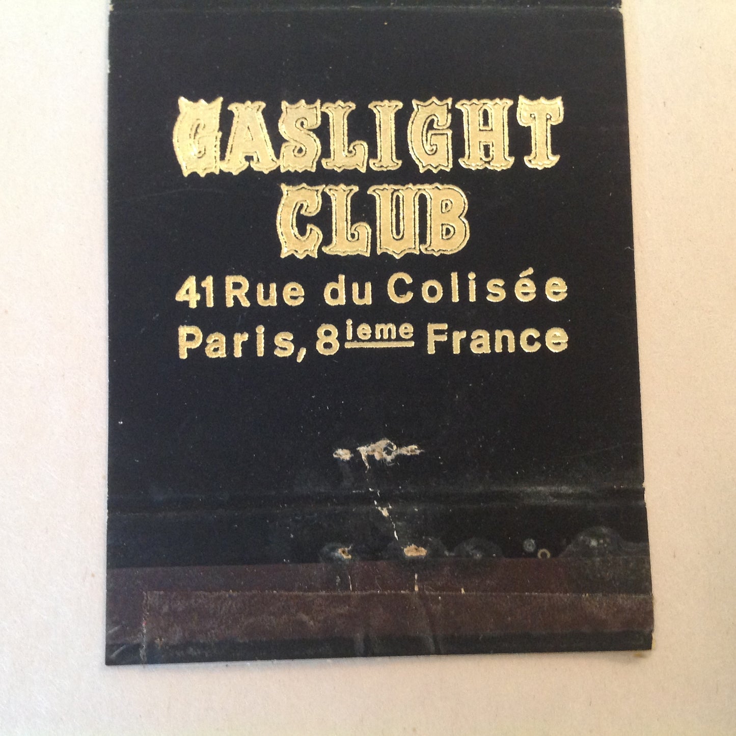 Vintage Matchbook Cover Gaslight Club Rue de Colisee Paris France Landmark Bar