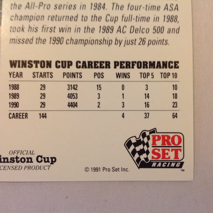 Vtg 1991 Pro Set Racing Signed Card Mark Martin Ford Driver NASCAR Autographed