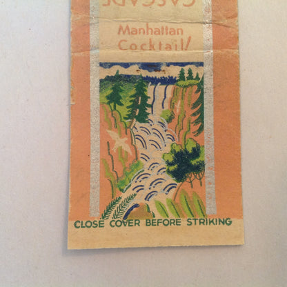 Vintage Matchbook Cover Cascade Room Luncheons Dinners Cocktails Woodward Detroit MI