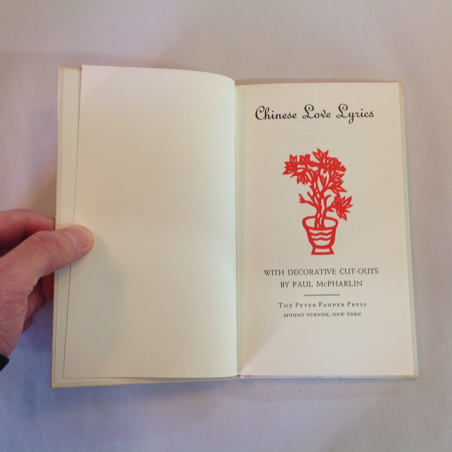 Vintage 1964 Hardcover Gift Book Chinese Love Lyrics Peter Pauper Press