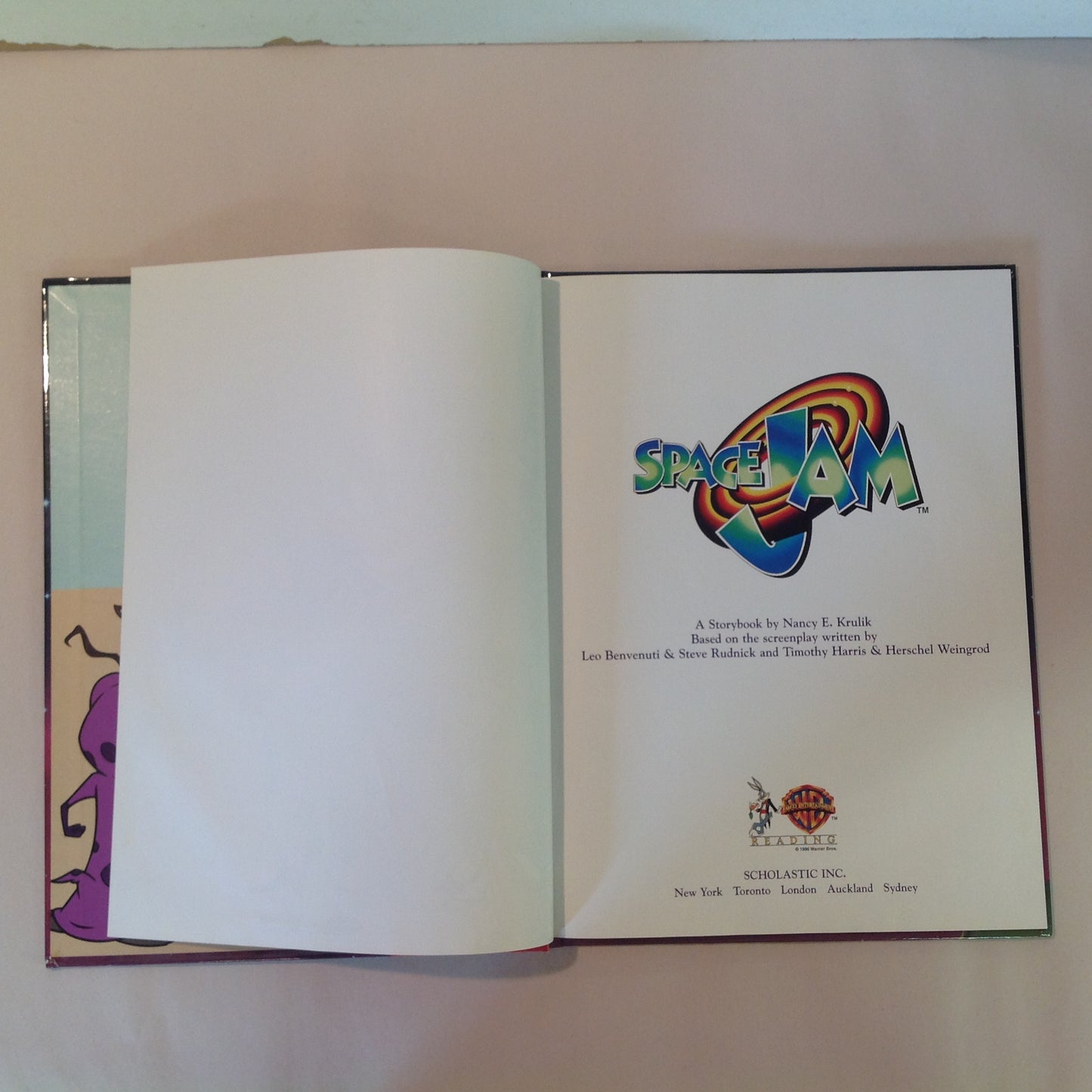 Vintage 1996 Hardcover Picture Book Space Jam Warner Bros Scholastic First Edition