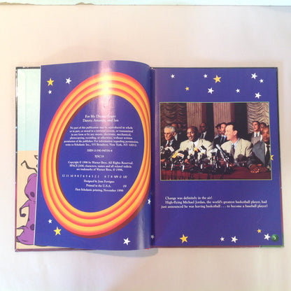 Vintage 1996 Hardcover Picture Book Space Jam Warner Bros Scholastic First Edition