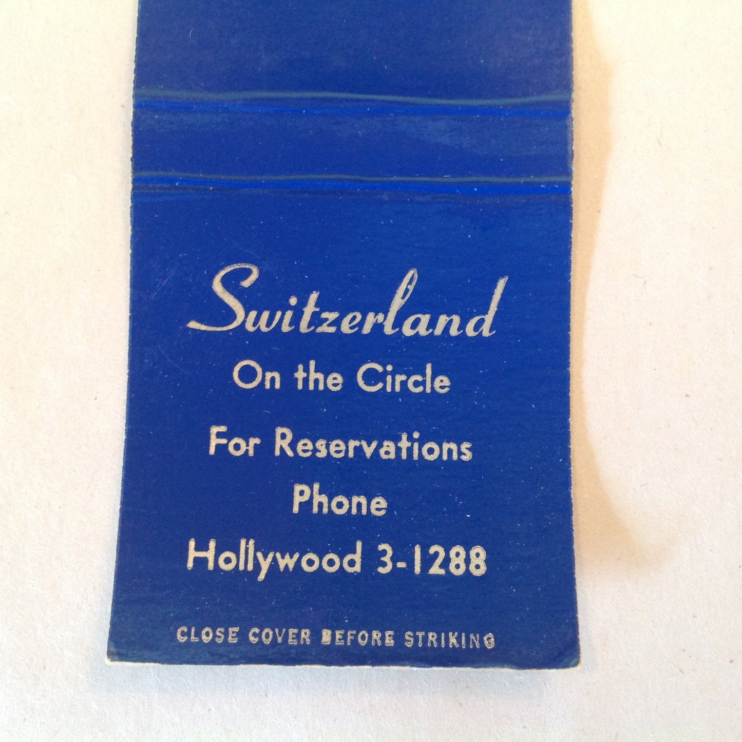Vintage Matchbook Cover Switzerland The Fine Restaurant On the Circle Hollywood FL