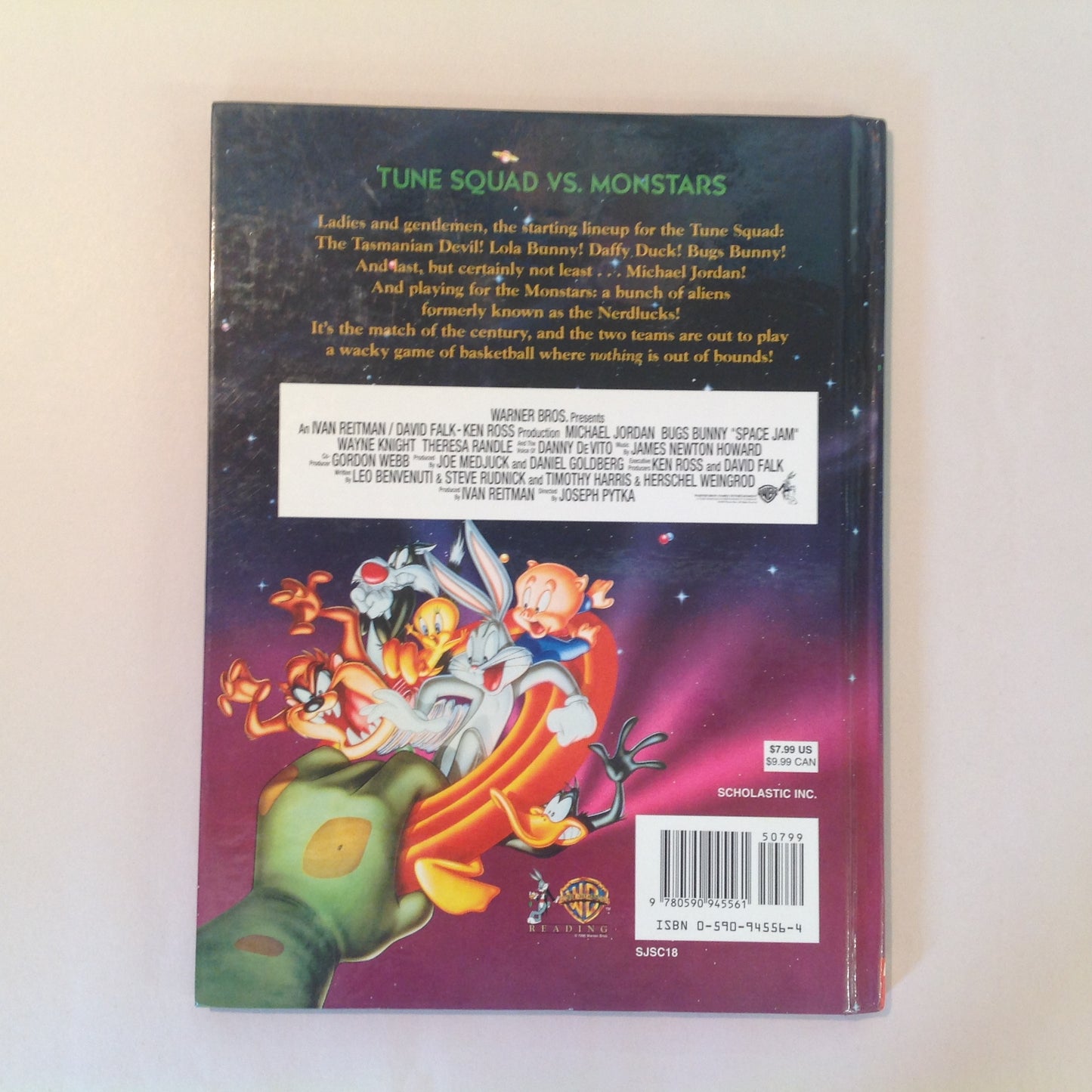 Vintage 1996 Hardcover Picture Book Space Jam Warner Bros Scholastic First Edition