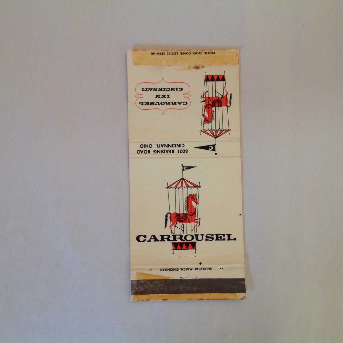 Vintage Matchbook Cover Carrousel Inn Cincinnati Ohio Cantina La Ronde Cocktails