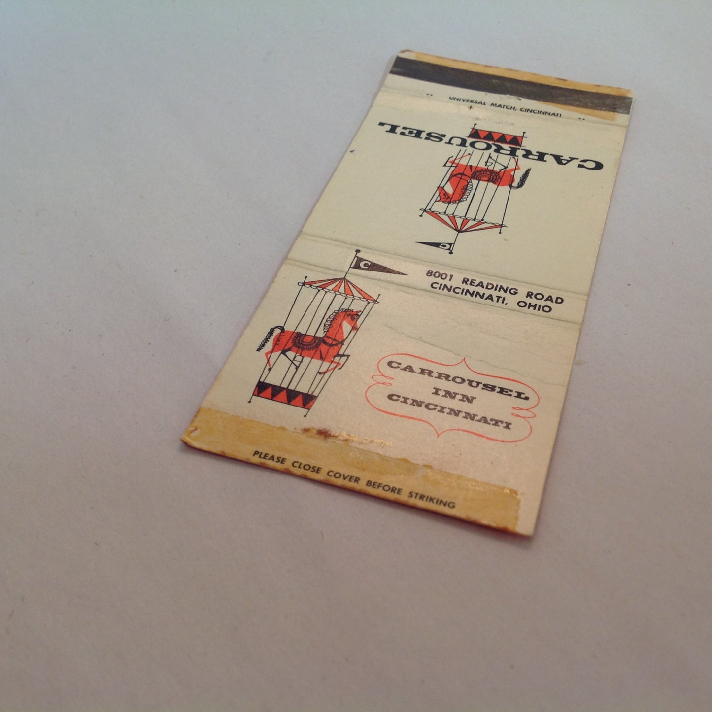 Vintage Matchbook Cover Carrousel Inn Cincinnati Ohio Cantina La Ronde Cocktails